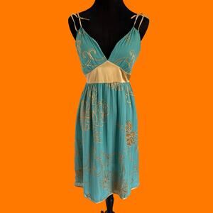 00's vintage silk chiffon velvet burnout boho goddess y2k dress MEDIUM arden b.